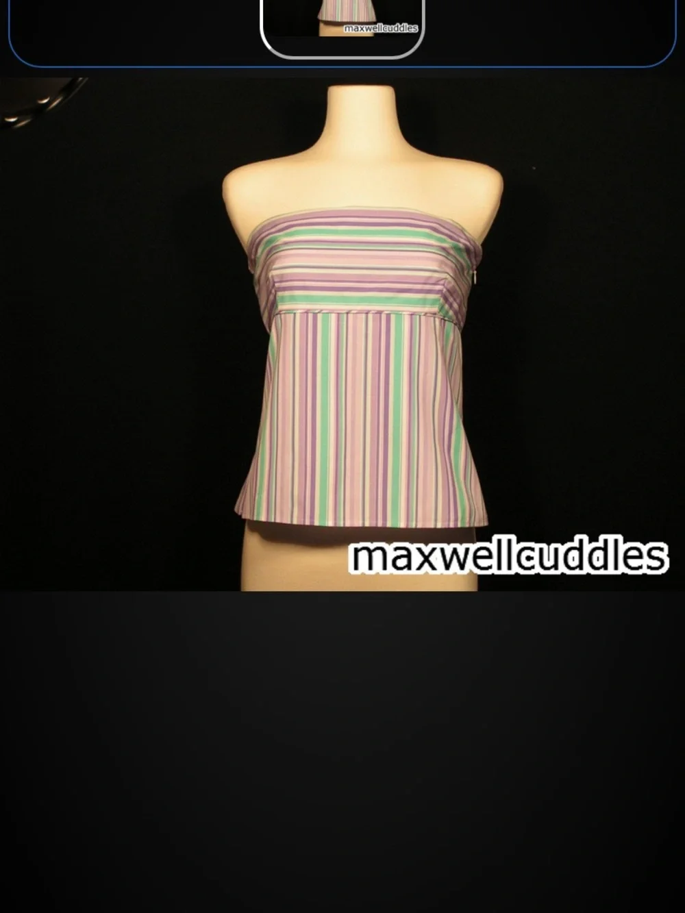J CREW KATHRYN BROADCLOTH COTTON TUBE TOP New W/ Tags Lilac mint green stripe 8